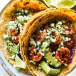 Spicy Shrimp Tacos with Garlic Cilantro Lime Slaw