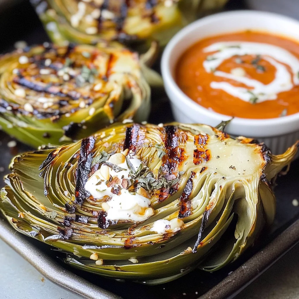 Teriyaki Grilled Artichokes with Sriracha Dipping Sauce