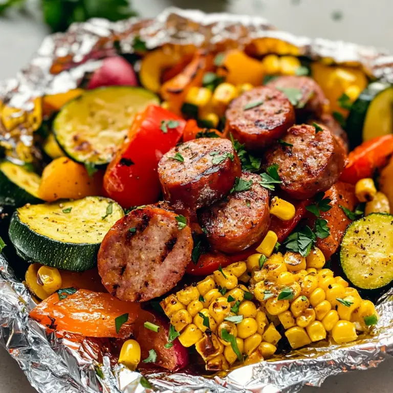 Tin Foil Sausage and Veggies Dinner