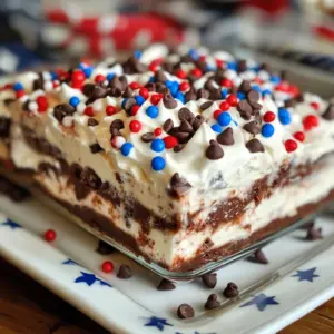 Red White Blue Chocolate Lasagna