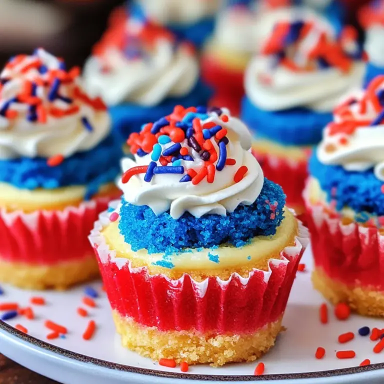 Red, White and Blue Mini Cheesecakes